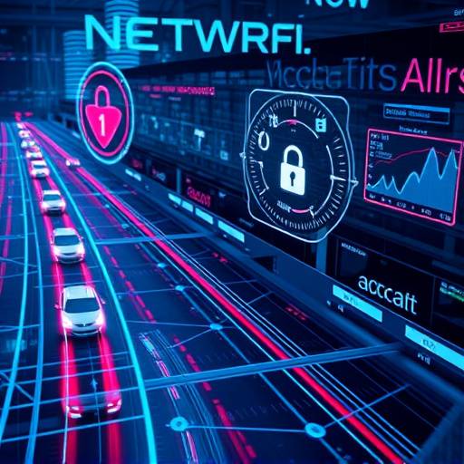 A visual representation of network traffic analysis with security alerts highlighted.